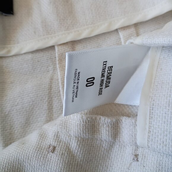 Express High Rise Bermuda Shorts 00 – Button Front Linen Blend Neutral Beige - Picture 4 of 6